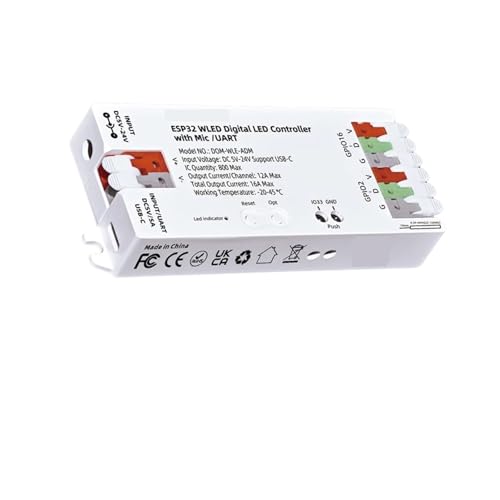 ESP32 WLED LED Controller Dynamic Mode WS2811 WS2812 SK6812 Remote Control LED Dimmer(WLED Controller Only)