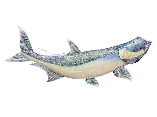Tarpon Metal Wall Art Colorful Décor Sculpture, Handmade and Blue