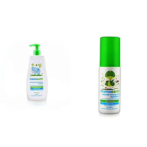 Image of Mamaearth Gentle Cleansing Natural Baby Shampoo (400 Ml) And Mamaearth Natural Insect Repellent With Citronella & Lemon Eucalyptus Oil,100Ml (0-5 Years)