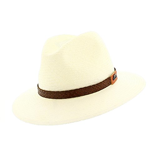 Votrechapeau - Sombrero Panamá de paja, sombrero fedora, ala baja blanco blanco Cover