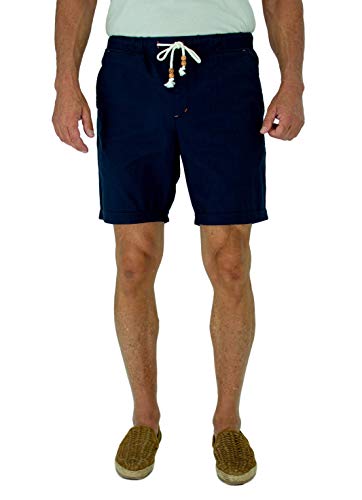 short fin Mens Walking Shorts W/Full Elastic Waist Made with Stretch Cotton 7 Inch Inseam (36, Black)