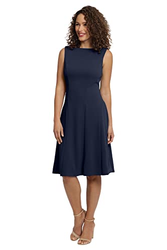 London Times Women's Perfect Versatile Scuba Crepe Fit & Flare Dress Event Guest of Occasion Office Career2