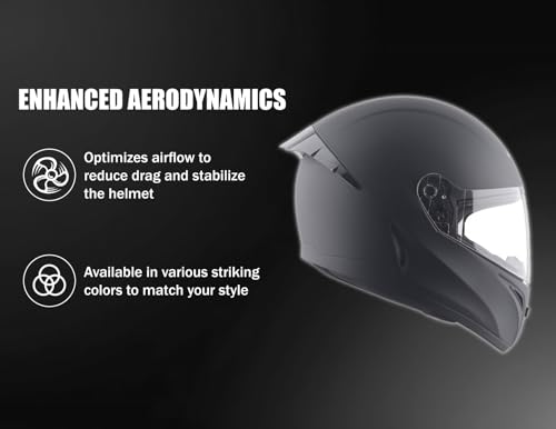 Image of Vega Voyager Full Face Riding Helmet with Lightweight Shell, Comfortable Liner, Shock Absorbing Interior, Ventilated Design, Aerodynamic Build, and Modern Dull Black Styling Dull Black-M