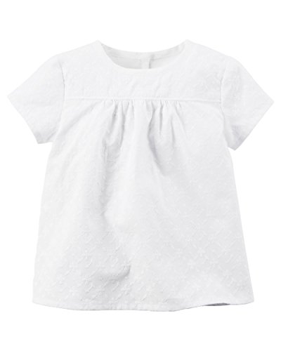 Carter's Baby Girls' Eyelet Lace Top - White (3 Months)