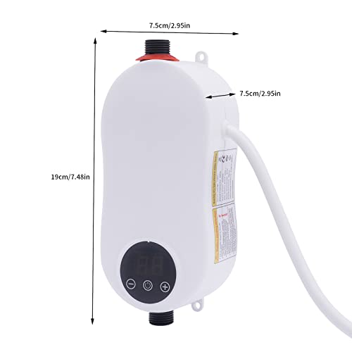Caihaoa 110V Instant Electric Water Heater Shower, 3500W Mini Electric Instant Water Heater Faucet, Kitchen Household Electrical Instant Water Heater With Shower Head Whiter thumb #8