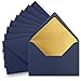 Produktbild 10x metallic Gold-gefütterte Brief-Umschläge DIN C5, dunkel-blau - 156 x 220 mm - Nassklebung mit spitzer Klappe - FarbenFroh by GUSTAV NEUSER