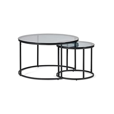 Julian Bowen Chicago Smoked Glass Nesting Tables Cover