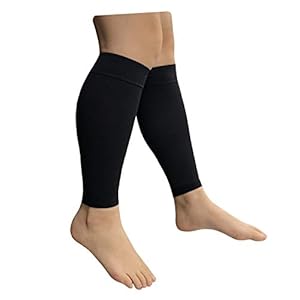 HealthyNees Shin Calf Sleeve 20-30 mmHg Medical Compression Circulation Extra Wide Plus Size Big Tall Leg Thick Calves Firm Support (Black Wide Calf 4XL)