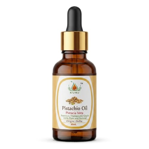 Image of KUNJ Pistachio Oil (Pistacia vera) 30ML - 100% Pure & Natural, Cold Pressed - Therapeutic Grade Oil for Skin Nourishment, Hair Strengthening & Moisturizing