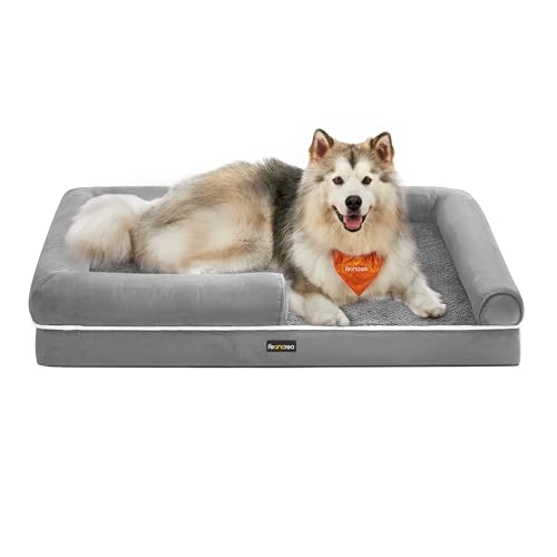 Feandrea Panier pour Chien Grande Taille XXXL Orthopédique, Canapé, Lit pour Chien Déhoussable Lavable, Rembourrage Moelleux, Bords Rehaussés, 120 x 85 x 18 cm,...