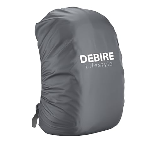 Image of Waterproof Nylon Backpack Rain & Dust Cover for 35L-50L Bags | Travel, Trekking, Hiking Bag Cover with Carry Pouch | Adjustable School & Luggage Cover - Grey (1 Pc)