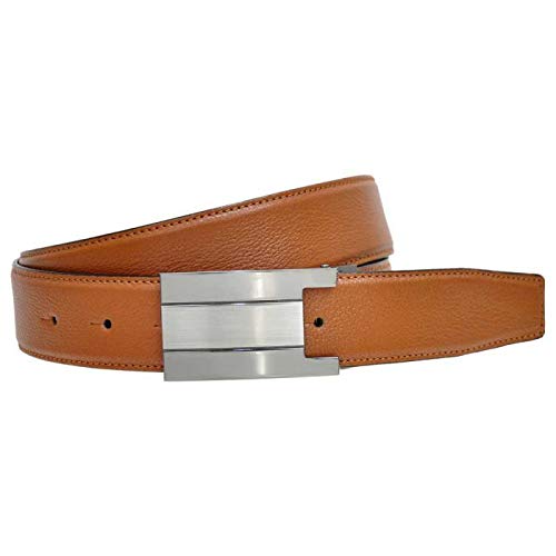OHM New YorkLeather Reversible Plaque Buckle Handmade Belts