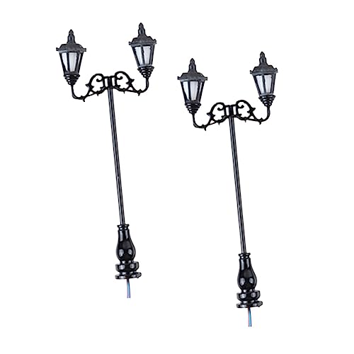 Housoutil 2pcs Mini Dollhouse Road Landscape Lamp Toy Miniature Street Lights for DIY Miniature