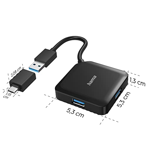 Hub Usb, 4 Porte Usb 3.2 Gen1, 5 Gbps, Con Adattatore Usb C - Hub USB - Immagine 1