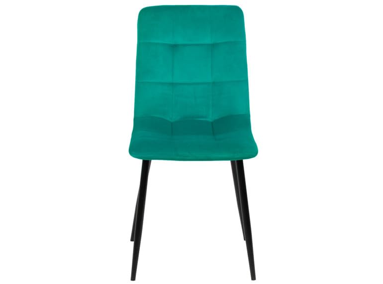 Belhome Chaise en Velours avec piétement métal Noir - Paola