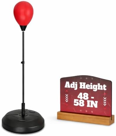 Adjustable Boxing Reflex Bag with Stand – 48"-58" Standing Punchi...