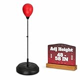 Adjustable Boxing Reflex Bag with Stand – 48'-58' Standing Punching Bag Kit with Gloves & Pump, Beginner Boxing Equipment for Training Coordination and Reaction Speed | Sport Gift for Home Workouts