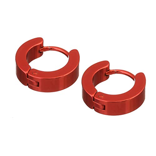 2 Pairs Stainless Steel Hoop Earrings For Men's Women's 14mm Minimalist Small Hoop Earrings Huggie Earrings Fashion Punk Earrings