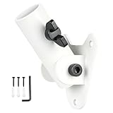 MASWATER 旗ホルダー 旗立て 国旗ポール取付金具 調節可能 フラッグポールベース 旗竿ブラケットベース 旗竿取り付けブラケット 国旗ポールホルダー アルミニウム合金 ホワイト