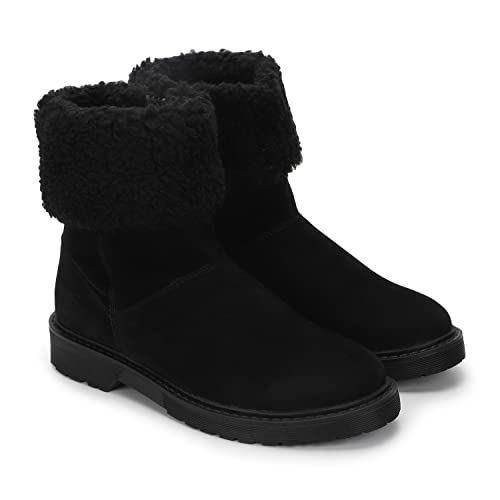 Image of YOHO Slays women comfortable Boots | Extra cushioned foot bed and skin friendly Ankle Boot with low heels | Trendy, Stylish,Casual Boots with zipper | Winter, snow and holiday outings