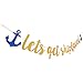 Amazon.com: Let's Get Shipfaced Gold Glitter Banner for Nautical Sailor ...
