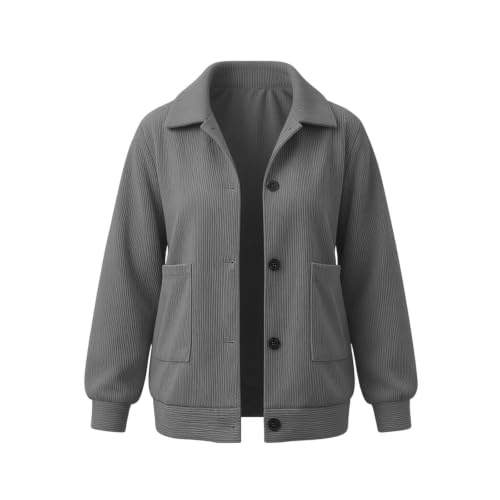 Corduroy Jacket Women Button Down Casual Collared Shirt Cropped Shacket - image 7