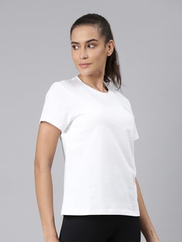 Image of XTEP Comprehensive Training Series, Crew Neck Style, Slim Fit, Short Sleeve, Twill Weave, Sports Tshirt 100% Cotton T-Shirt for Women (Pearl White, Pink, Blue)