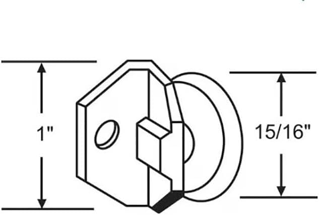 15/16" Oval Edge Nylon Roller With Nylon Bracket for Tub Master Folding Shower Doors- Package image 5