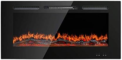 MOYUN Recessed Electric Fireplace-Built-in Ventless Recessed Wall Mounted-60”Wall Remote Control-Mounted Heater for 10 Colors Transform (45'')