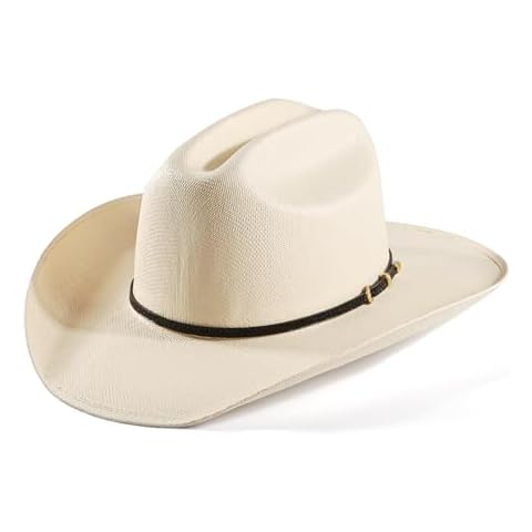 Western Cowboy Cowgirl Hat Pinch Front Wide Brim Oval Canvas Straw Hat Classic Stiff Vented Outdoor Hat Cover