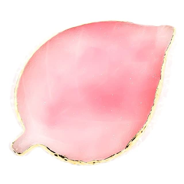 BEAUTY PRO - 1pcs Acrylic 𝖴𝖵 𝖦е| Polish Holder Paint Dish Glue Manicure Display Resin Leaf Gem Stone Gradient Nail Art Palette Shoot Tool (pink)