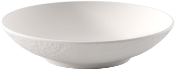 Villeroy & Boch Manufacture Rock Blanc Pasta Bowl, 9.5 in, Premium Porcelain, Made in Germany, Rich, Creamy White