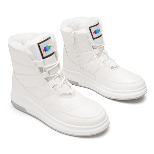 GLAMORA Botas de nieve mujer invierno impermeables y térmicas con forro de pelo, botines cálidos antideslizantes y cómodos para trabajo, montaña, senderismo, ciudad o actividades al aire libre