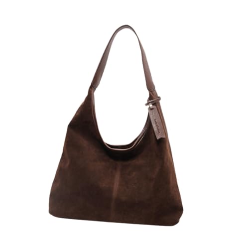 Image of CALANDIS Suede Bag Handbag Underarm Bag Large Top Handle Bag Purse Tote Bag for Women Coffee | Womens Handbags & Bags