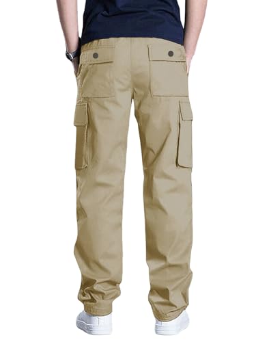 Image of Leriya Fashion Men's Cargo Pants | Multi Pocket Cotton Cargo Joggers for Men | Loose Fit Stylish Pant with Pockets | Casual Baggy Trousers & Streetwear Lower