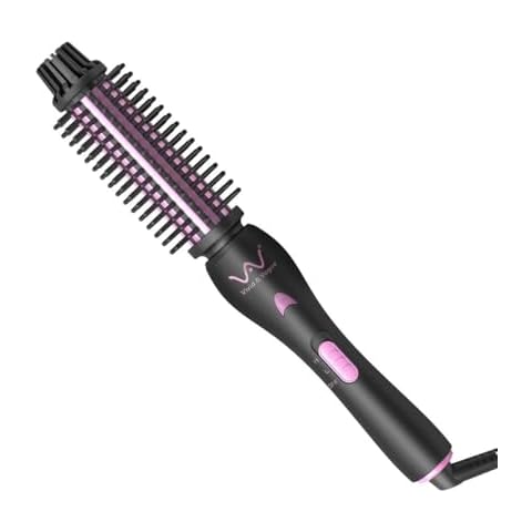 2IN1 Hair Brush Iron Professional Hair Curling Iron&Hair Curler Brush Ceramic Hot Brush, Negative Ionic Dual Voltage for Travel Cover