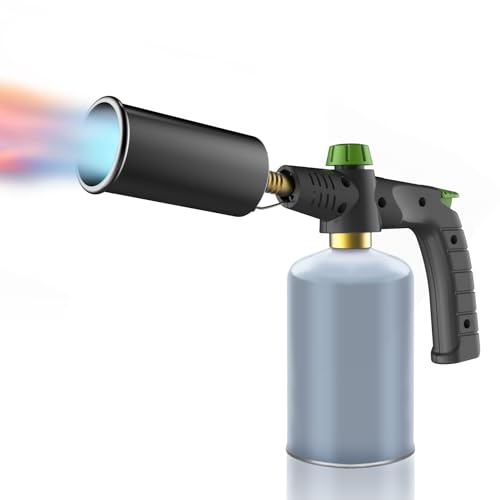 Propane Cooking Torch - 4ALLTECH Adjustable Flame Torch Gun, 1472°F for Sous Vide, Searing Steak, Creme Brulee, Campfires & Grills (Connects to Propane/MAPP Tanks)