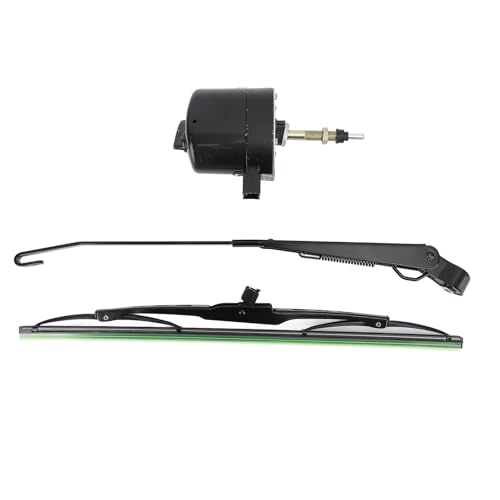 Klanata 12V El kit de motor de limpiaparabrisas UTV eléctrico UTV con eje largo, brazo y cuchilla para ATV UTV Tractor Boat OEM# 01287358 etc.