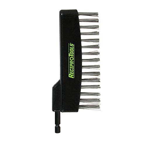 Reciprotools RCT-ST10-B Stainless Steel Straight Brush Accessory Attachment,Black/Brown,Small