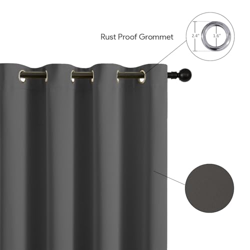 Image of LINENWALAS 100% True Blackout Curtains for Window (6 Feet) - Set of 2 | Matte Finish Complete Light Block | Thermal Insulated & Noise Reducing Room Darkening Curtains | UV Protection (Steel Grey)