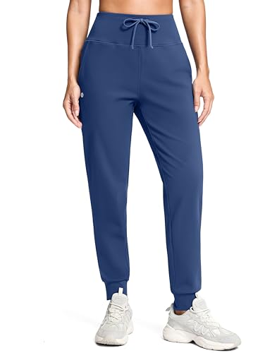 Image of G Gradual Women's Fleece Lined Joggers with Zipper Pocket Water Resistant Running Hiking Pants Winter Warm Thermal Sweatpants