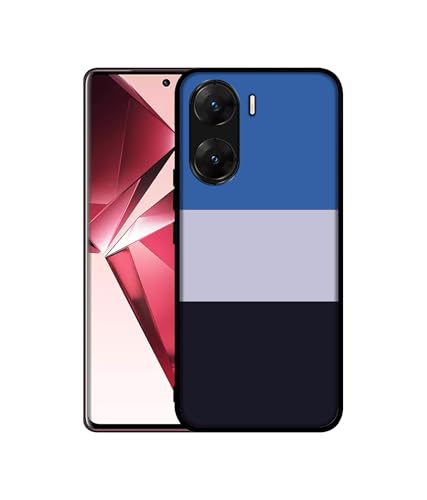 Image of Three Color Stripes Design Premium 2D Printed Metal Back Case Cover for Vivo V29E 5G