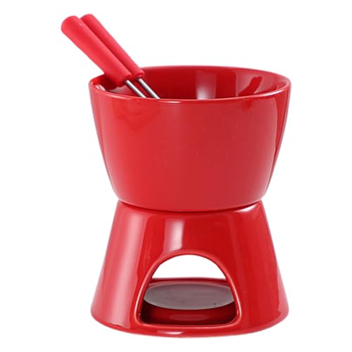 Zestivra Taza de cerámica para Fondue - Tazas de Chocolate para Salsa de Chocolate, Postre Compacto con Base de candelabro | Cuencos limpios Simples para derretir Queso Caramelo de Mesa, Juego de