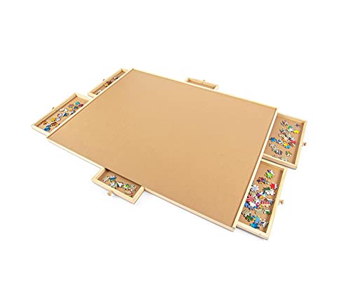 Shantou South Toys Factory Wooden Jigsaw Puzzle Table Storage System, 6 Drawer Cubbies | Stowaway Puzzles, Board Game Organizers and Storage Box Unit Containers for Workspace | 73 x 5 x 93 Inches