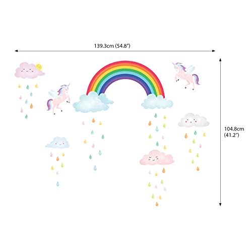 DECOWALL-DA-2008-Rainbow-and-Unicorn-Wall-Stickers-Wall-Decals-Peel-and-Stick-Removable-Wall-Stickers-for-Kids-Nursery-Bedroom-Living-Room-dcor-Birthday-Girl-Decorations