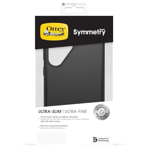 Image of OtterBox Symmetry Series Case with Magnets for Samsung Galaxy S25 Ultra, Shockproof, Drop Proof, Protective Thin Case, 3X Tested to Military Standard, Black