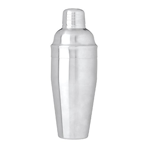 Thirsty Rhino Cosmo, Professional 3-Piece Stainless Steel Cocktail Martinet Shaker, 18 Ounces, Brushed Silver (Set of 1)