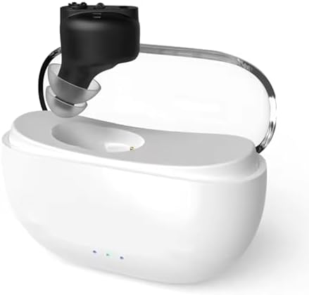 - Balson AG-7901 Rechargeable CIC Digital Hearing Aid Machine for Old Age with Auto Noise Cancellation (Free Dry Kit, Black, For Single Ear)