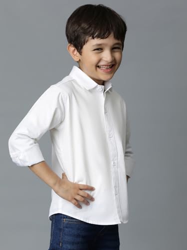Image of Tales & Stories Boy's Solid Cotton Regular Fit Shirt-C100802