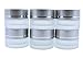 Produktbild KingYH 6 Stück Cremedose Leer 5ml Mattglas Glastiegel mit Silber Deckel und Liner Nachfüllbare Behälter Glasbehälter Tiegel für Kosmetik Cremes Lotionen ätherische Öle Pulver Matt Weiß
